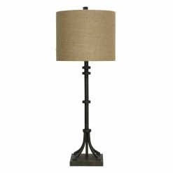 Best deal ⭐ StyleCraft Home Collection StyleCraft Industrial Bronze Table Lamp - Beige Hardback Fabric Shade ✔️