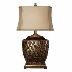 Coupon ✔️ StyleCraft Home Collection StyleCraft Jane Seymour Antique Platinum And Barbados Table Lamp - Beige Fabric Shade 👍