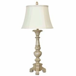 Best deal ❤️ StyleCraft Home Collection StyleCraft Jane Seymour - Yorktown White Table Lamp - Ivory Fabric Shade 😉