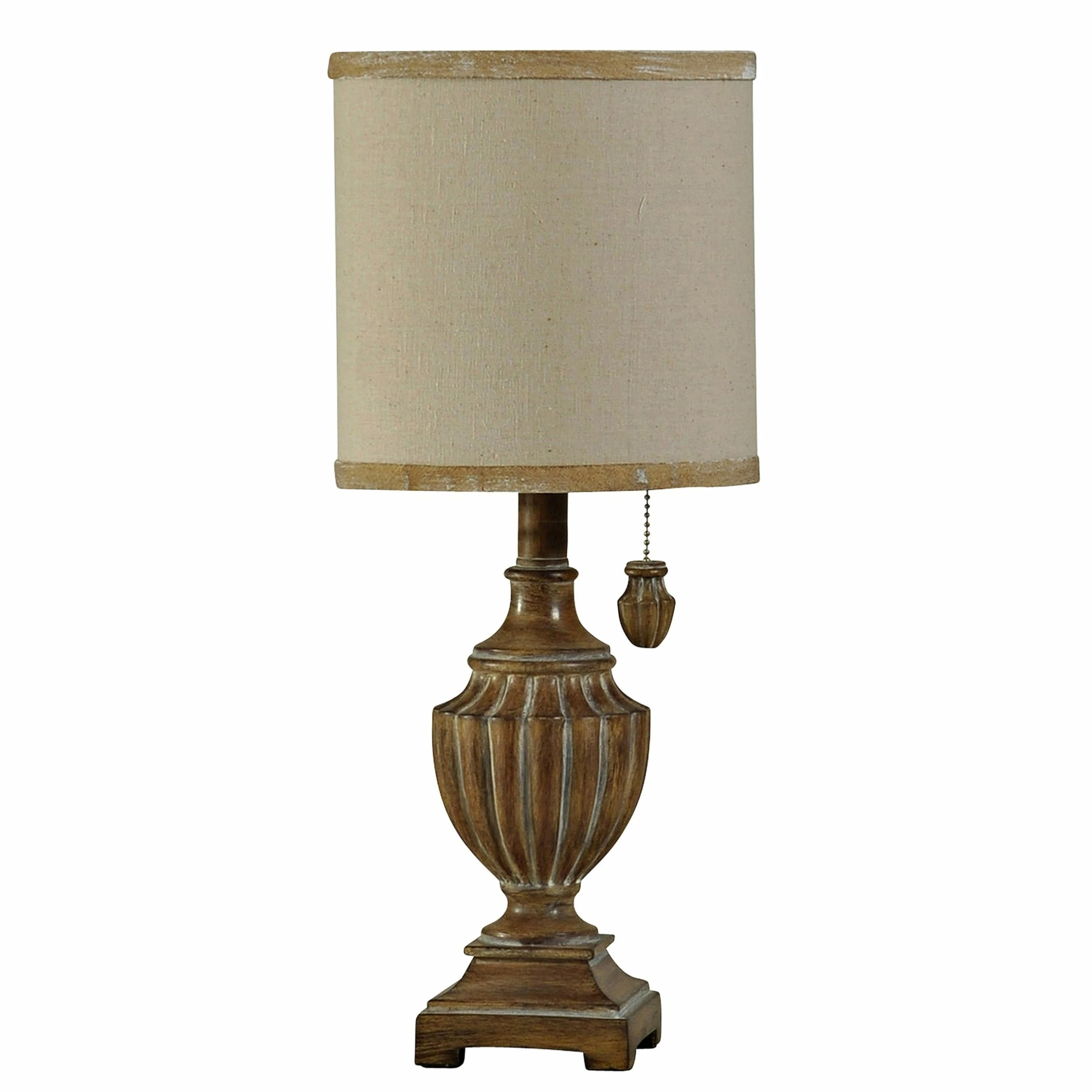 Discount ⭐ StyleCraft Home Collection StyleCraft Kerala Brown Table Lamp - White Hardback Fabric Shade 🧨