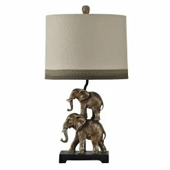 Cheap ✨ StyleCraft Home Collection StyleCraft Kolkata Antique Silver Table Lamp - Taupe Hardback Fabric Shade 😍