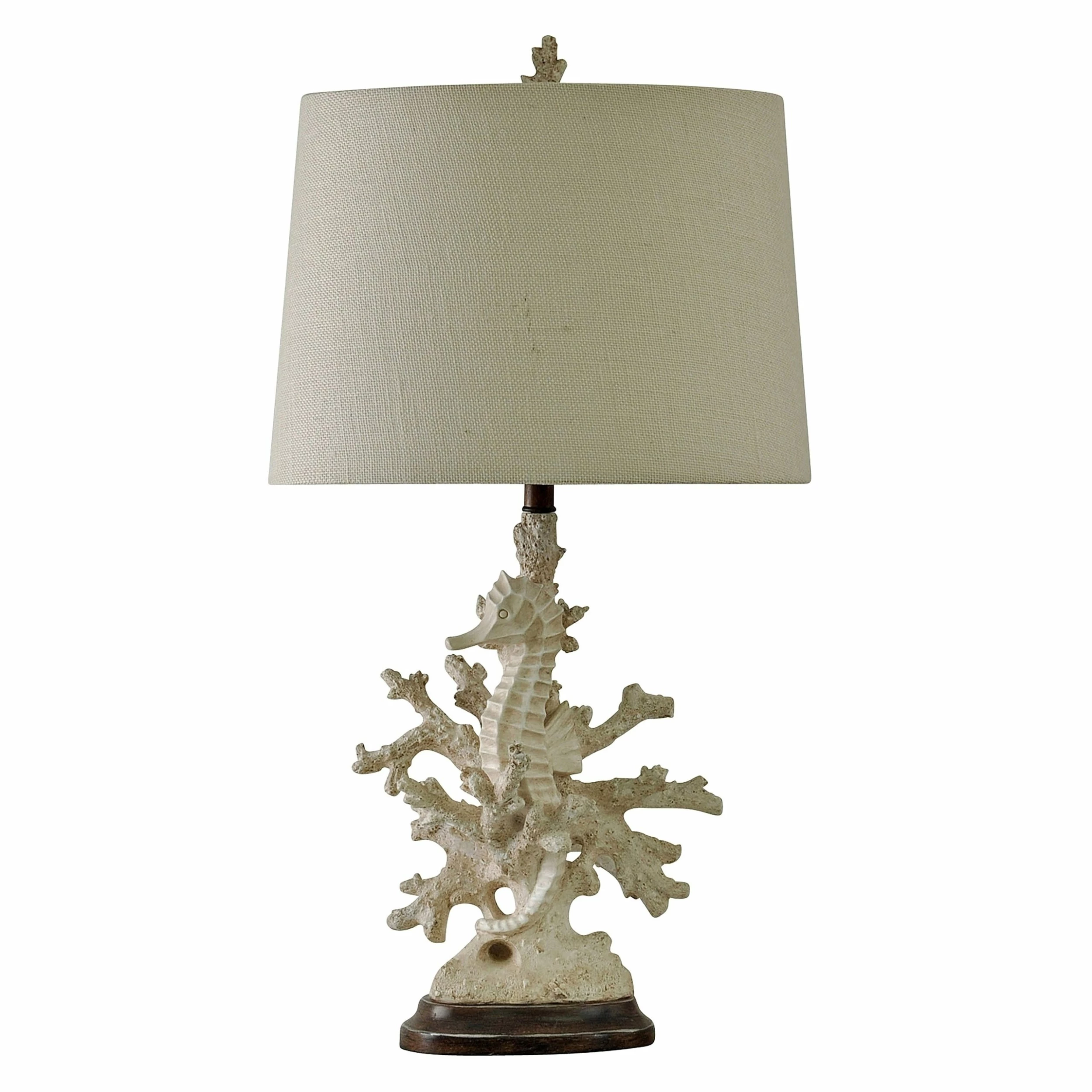 Discount ❤️ StyleCraft Home Collection StyleCraft Lakeport Distressed White Coral Table Lamp - White Hardback Fabric Shade ⭐