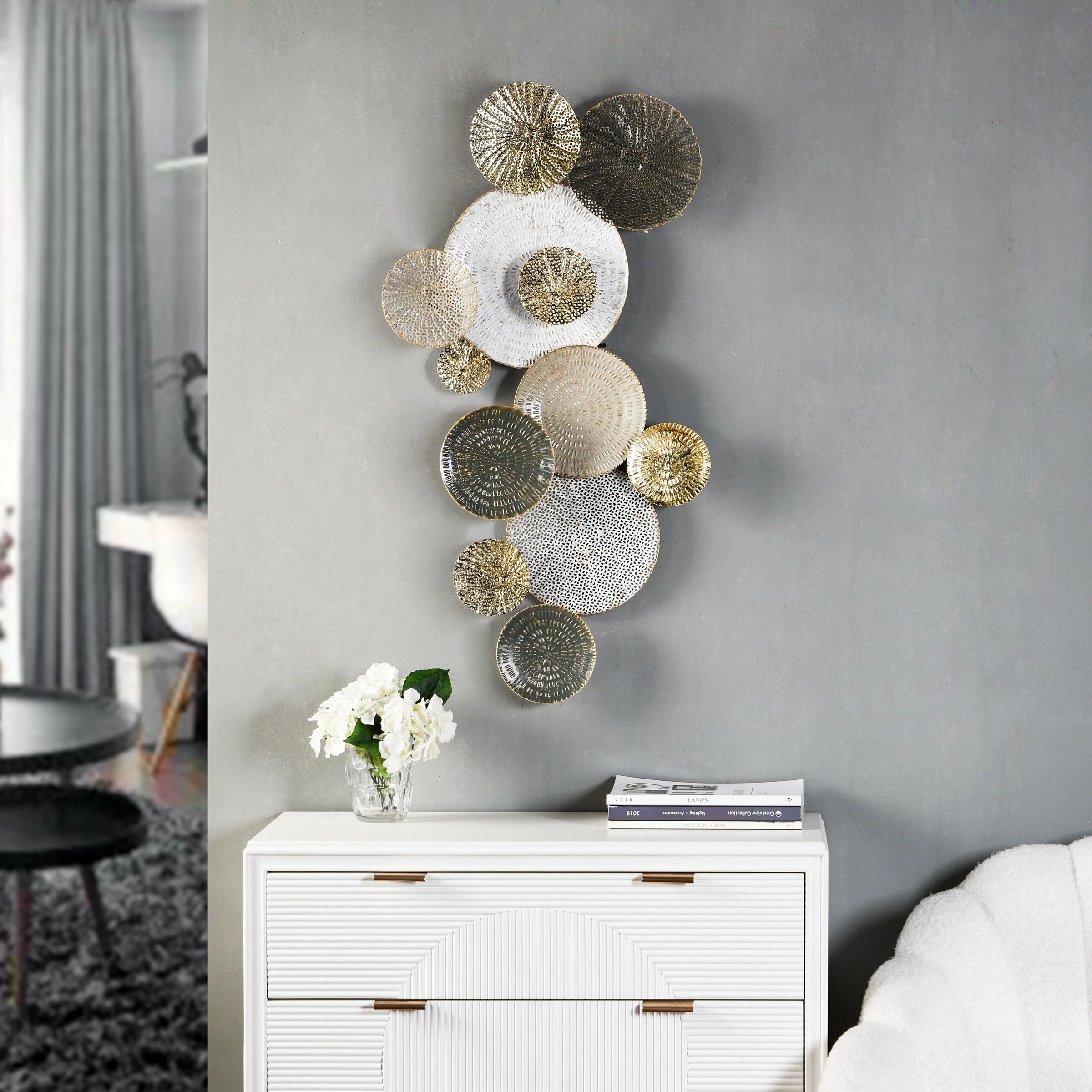 Outlet โญ StyleCraft Home Collection StyleCraft Lazer Cut Lillies Multi-Color Metal Wall Art ๐ - Image 6