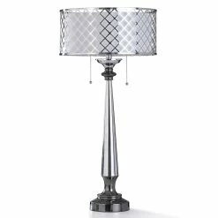 Discount ⭐ StyleCraft Home Collection StyleCraft Lofton Chrome And Nickel Metal Table Lamp ✔️