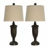 Buy 🧨 StyleCraft Home Collection StyleCraft Madison Bronze Table Lamp - Beige Hardback Fabric Shade (Set Of 2) 🎁
