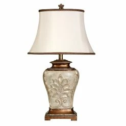 Budget 🧨 StyleCraft Home Collection StyleCraft Magonia Antique White With Gold Accents Table Lamp - White Fabric Shade 🌟