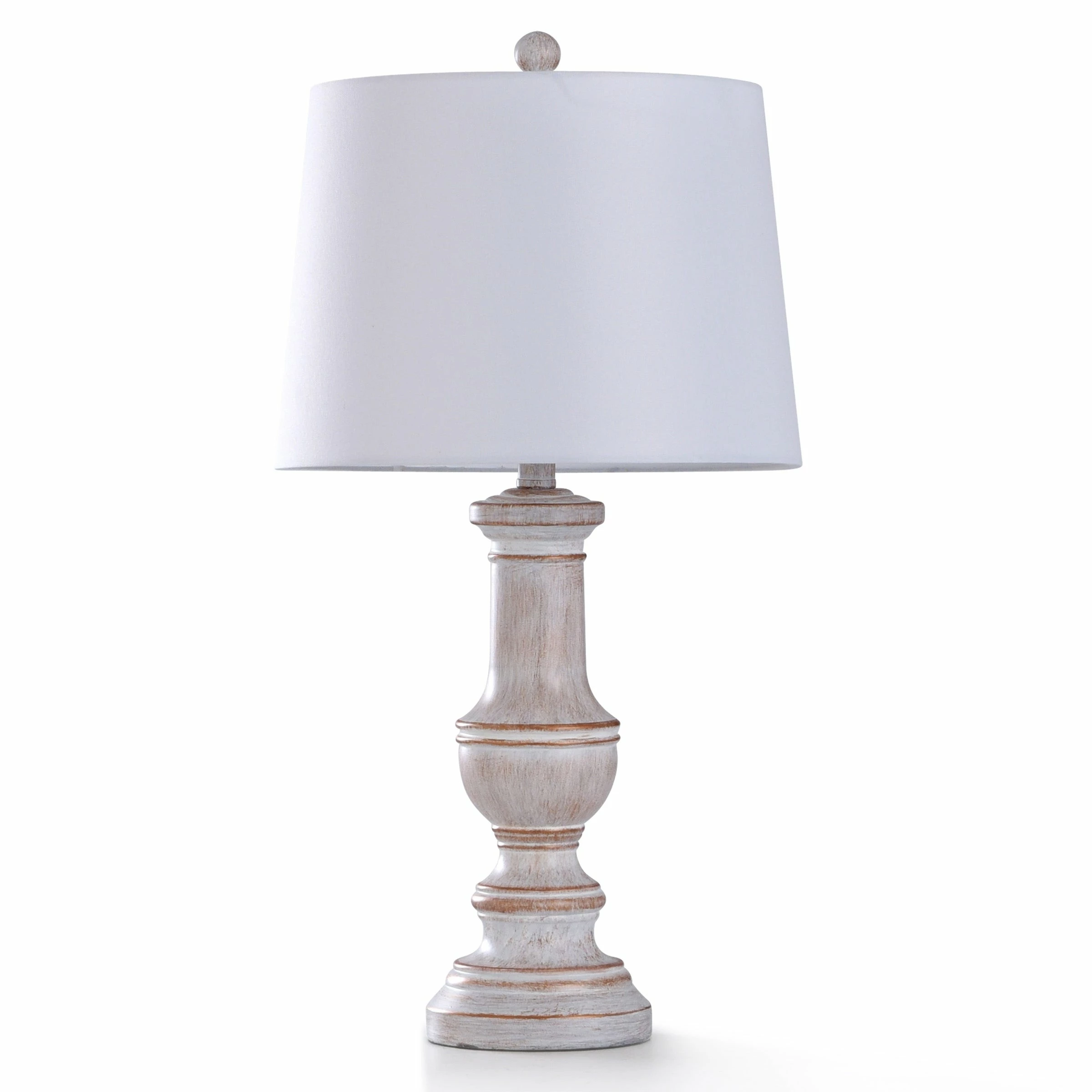 Best Sale ⭐ StyleCraft Home Collection StyleCraft Malta 27inch White Washed Table Lamp With White Shade ❤️