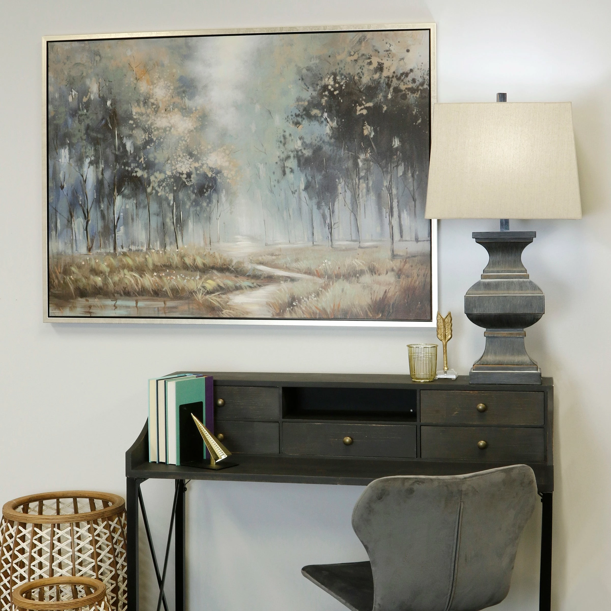 Brand new 🔔 StyleCraft Home Collection StyleCraft Malta 33inch Table Lamp Rubbed Slate 🔔 - Image 2