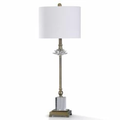Cheap ✨ StyleCraft Home Collection StyleCraft Matlock Old Brass Base With Clear Crystal Table Lamp 🔥