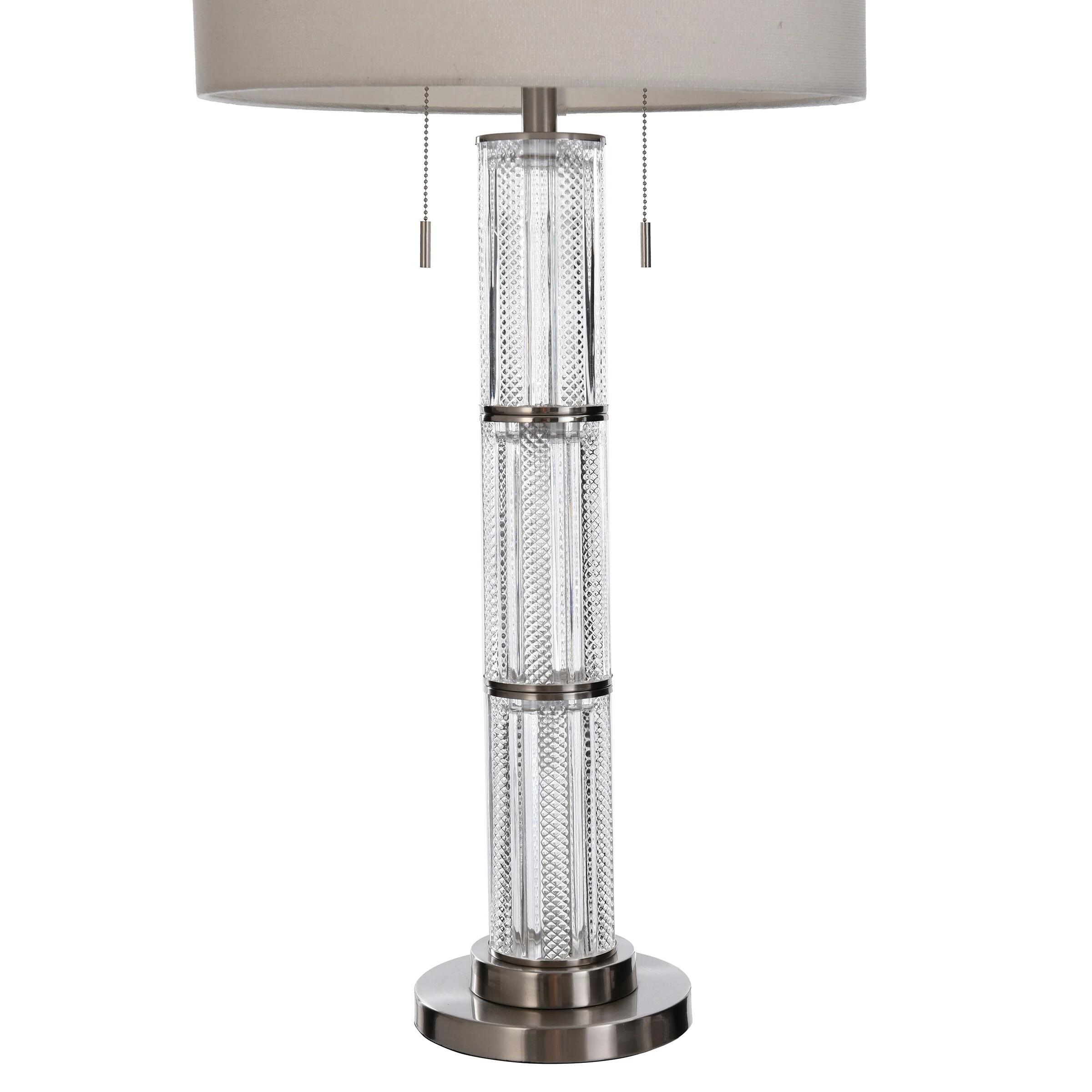Flash Sale ๐ StyleCraft Home Collection StyleCraft Mcbride White Textured Glass Column With Brushed Steel Accent Table Lamp โญ - Image 4