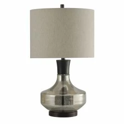 Best Pirce 🔥 StyleCraft Home Collection StyleCraft Mercury Glass Table Lamp - Taupe Hardback Fabric Shade 👏