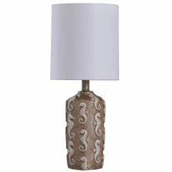 Cheap 🥰 StyleCraft Home Collection StyleCraft Mini Seahorse Brown Table Lamp - White Shade 💯