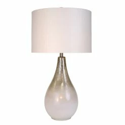 Cheap ✔️ StyleCraft Home Collection StyleCraft Montblanc Mercury And White Table Lamp - White Hardback Fabric Shade 🎉