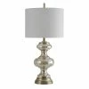 Flash Sale ⭐ StyleCraft Home Collection StyleCraft Northbay Mercury Glass With Antique Brass Table Lamp - White Hardback Fabric Shade 🥰
