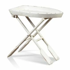 Discount 🎉 StyleCraft Home Collection StyleCraft Oar Antique Distressed Ivory Sailboat And Oar Folding Accent Table ⌛