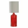 Best Sale 👏 StyleCraft Home Collection StyleCraft Red Table Lamp - Off-white Hardback Fabric Shade 🔥