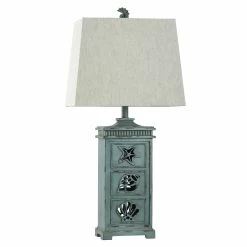Best reviews of ⭐ StyleCraft Home Collection StyleCraft River Crest Light Blue Table Lamp - Taupe Hardback Fabric Shade 💯