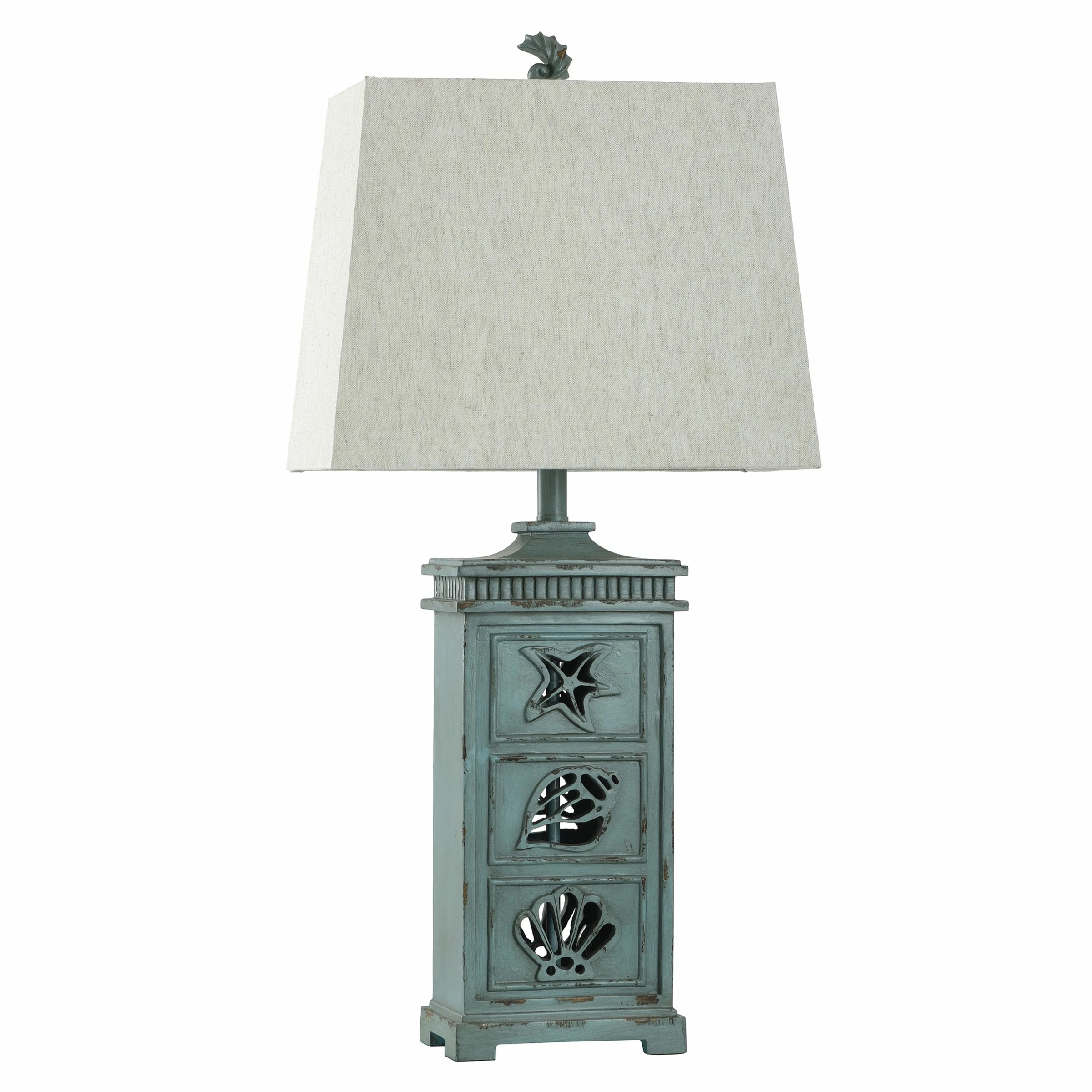 Best reviews of ⭐ StyleCraft Home Collection StyleCraft River Crest Light Blue Table Lamp - Taupe Hardback Fabric Shade 💯