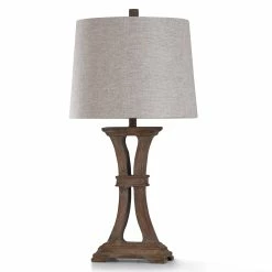 Hot Sale 😀 StyleCraft Home Collection StyleCraft Roanoke Painted Old Wood Table Lamp With Beige And Heathered Oatmeal Shade 🥰