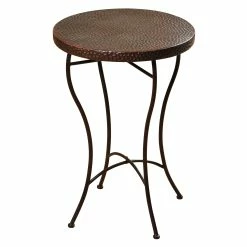 Best reviews of 🛒 StyleCraft Home Collection StyleCraft Round 🔨 Hammered Copper Accent Table - Oil-rubbed Bronze Powder 🧥 Coated Legs 👍