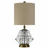 Budget 👏 StyleCraft Home Collection StyleCraft Satin Black And Hawthorne Gold Table Lamp - Beige Hardback Fabric Shade ⌛