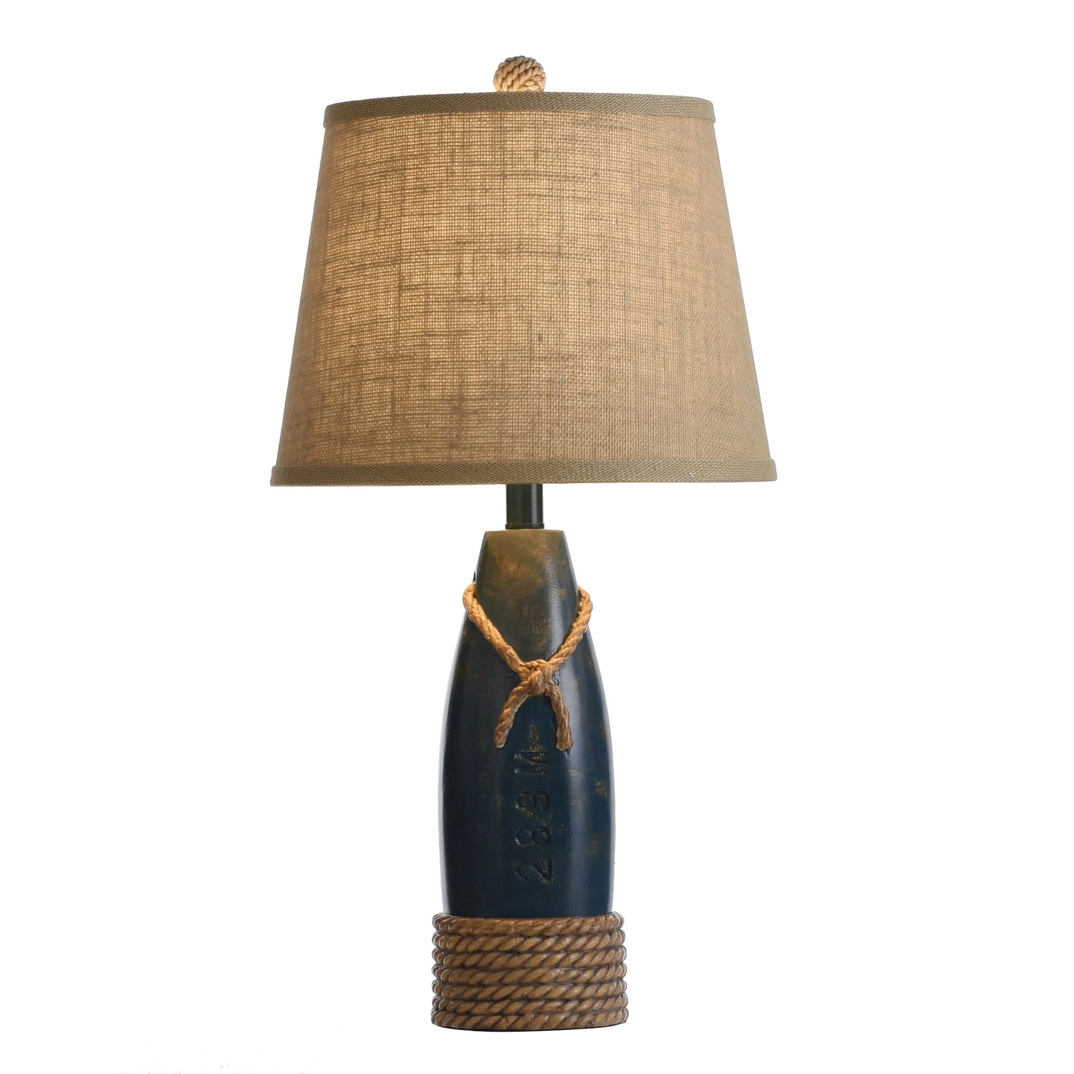 Brand new ๐ StyleCraft Home Collection StyleCraft Sea Blue Table Lamp - Cream Hardback Canvas Shade ๐ - Image 2