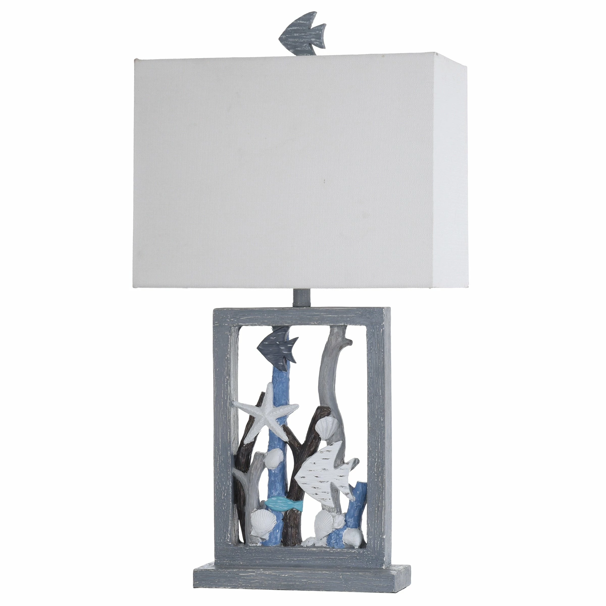 Best reviews of ✨ StyleCraft Home Collection StyleCraft Seaford Blue And Multi-Neutral Framed Seascape Fish, Starfish And Driftwood Table Lamp ⌛ - Image 2