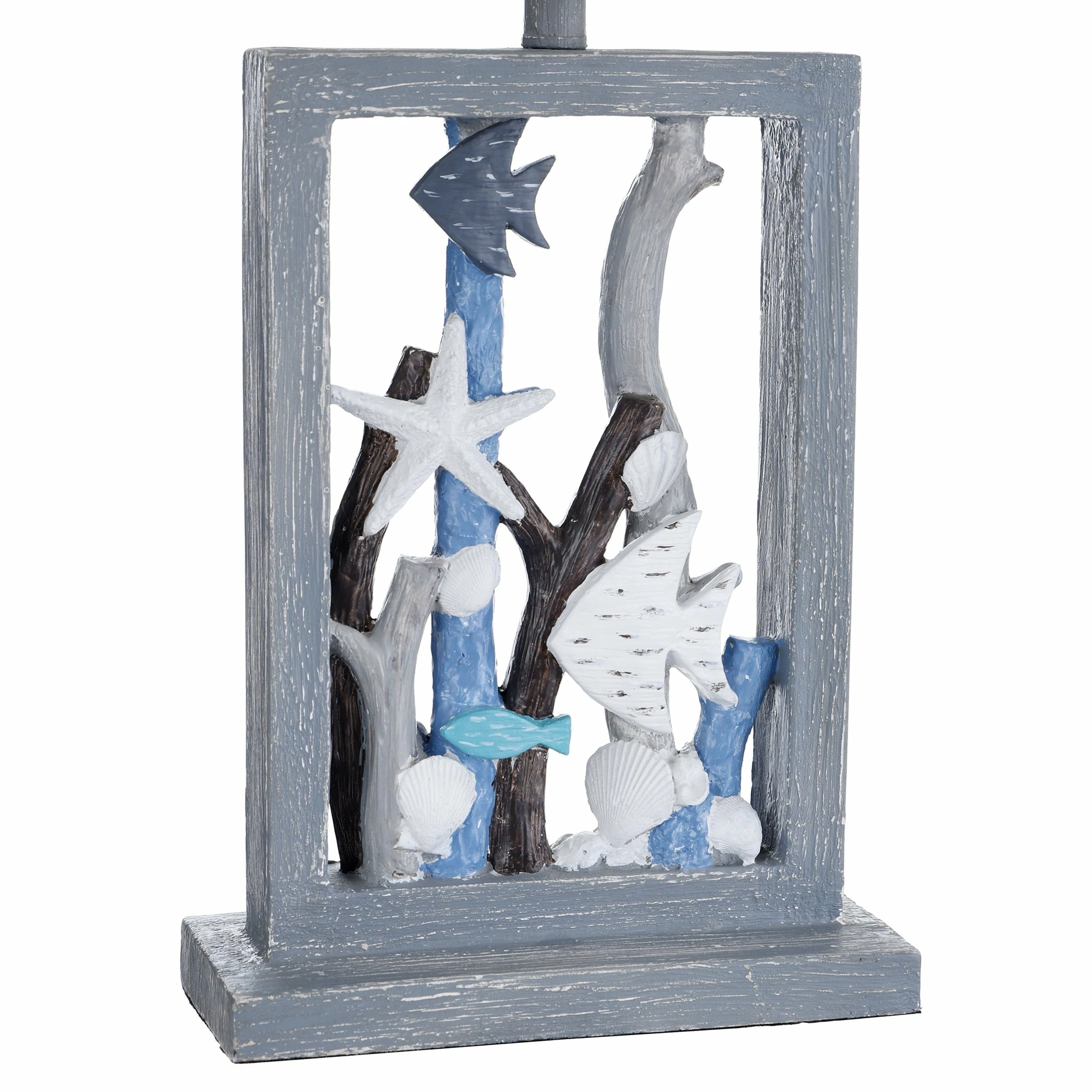 Best reviews of ✨ StyleCraft Home Collection StyleCraft Seaford Blue And Multi-Neutral Framed Seascape Fish, Starfish And Driftwood Table Lamp ⌛ - Image 4