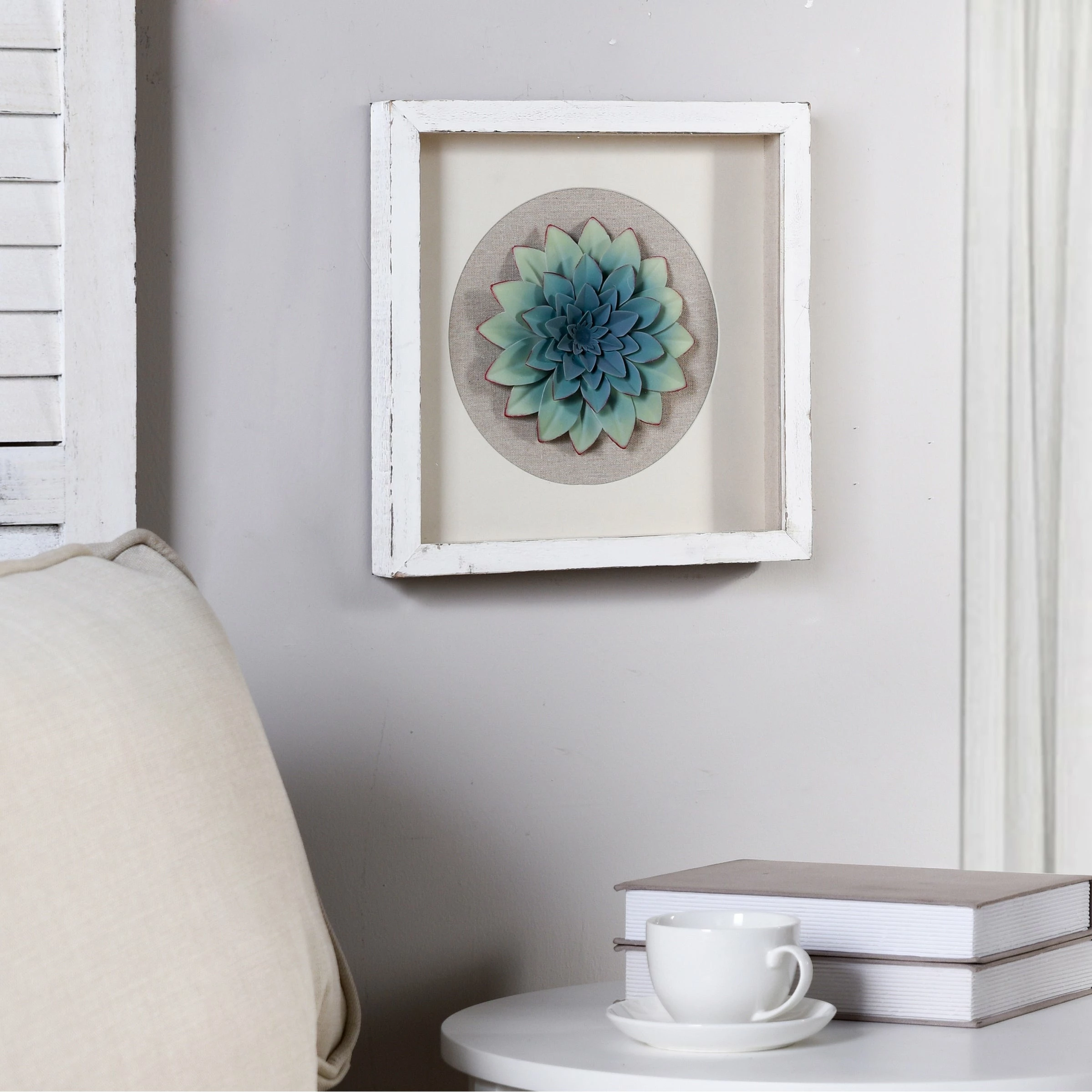 Cheapest 🤩 StyleCraft Home Collection StyleCraft Shadow Hello Friend III Inner Blue Iron Flower Shadowbox Wall Art - Multi-Color 🎁 - Image 6