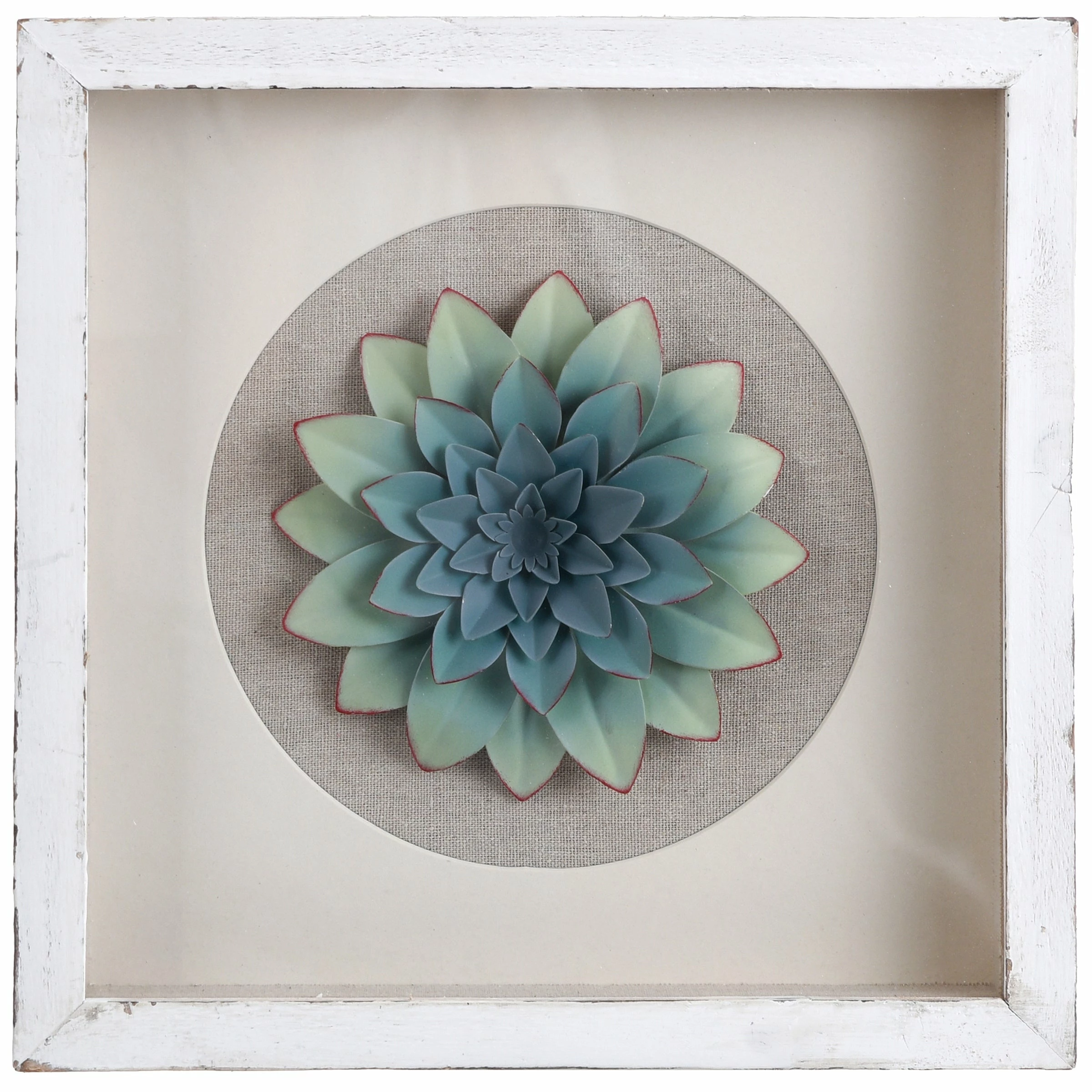 Cheapest 🤩 StyleCraft Home Collection StyleCraft Shadow Hello Friend III Inner Blue Iron Flower Shadowbox Wall Art - Multi-Color 🎁