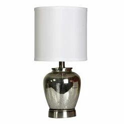 Deals 🤩 StyleCraft Home Collection StyleCraft Silver Table Lamp - White Hardback Fabric Shade 🌟