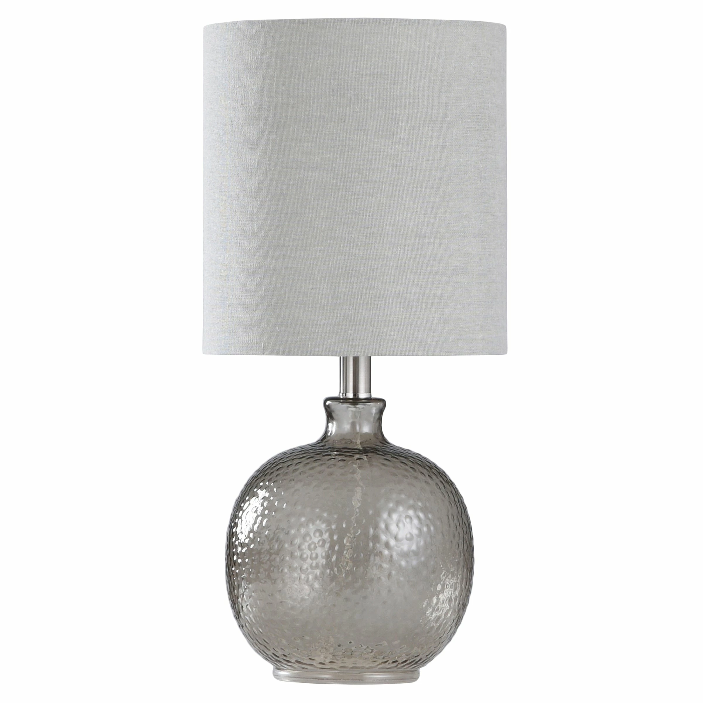 Flash Sale π StyleCraft Home Collection StyleCraft Smoke Glass Table Lamp - Light Gray Hardback Fabric Shade β€οΈ - Image 2