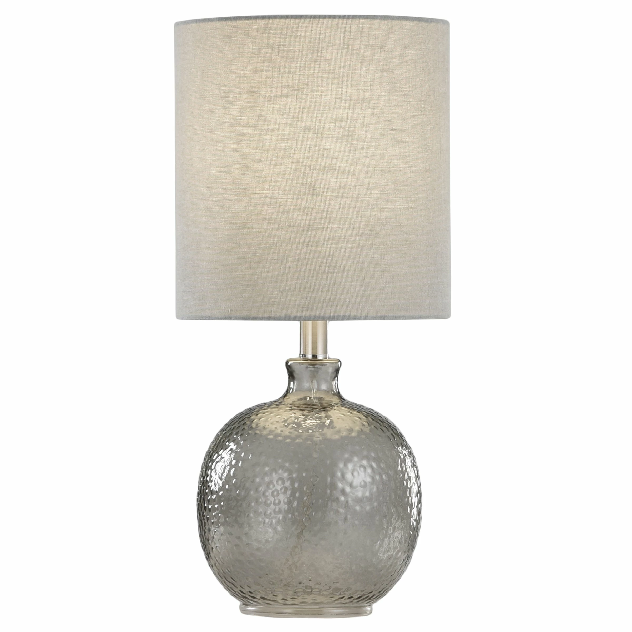Flash Sale π StyleCraft Home Collection StyleCraft Smoke Glass Table Lamp - Light Gray Hardback Fabric Shade β€οΈ - Image 3