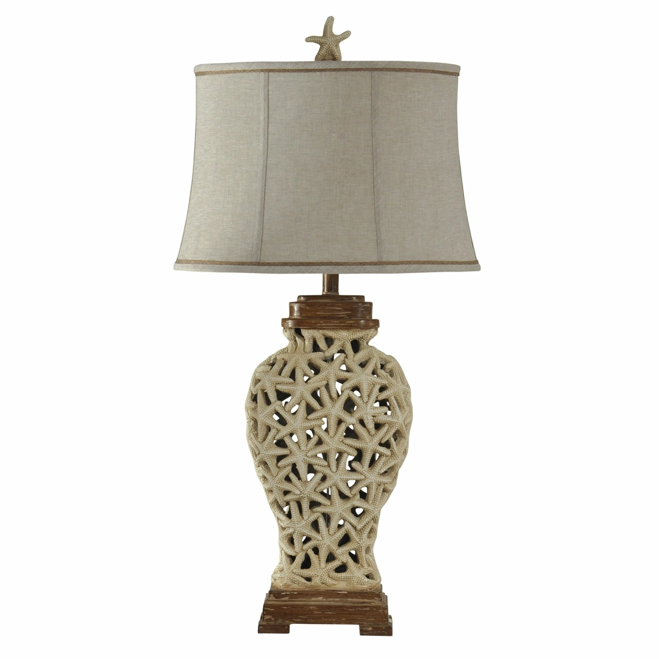 Best Sale π StyleCraft Home Collection StyleCraft Solana Beach Brown And Beige Table Lamp - Beige Softback Fabric Shade π