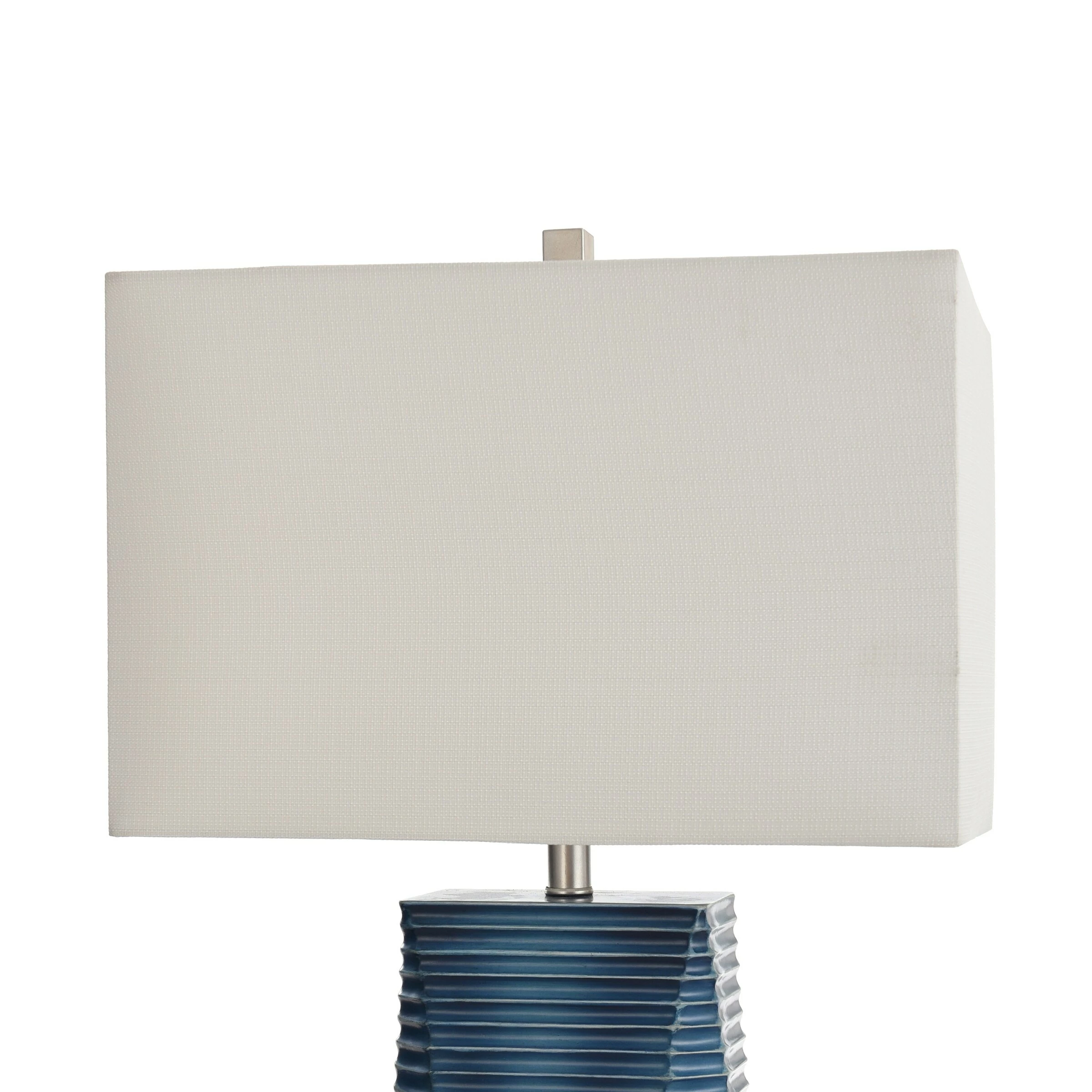 Best deal β StyleCraft Home Collection StyleCraft Thame Blue Vertical Lined Moulded Table Lamp With Steel Base π₯ - Image 3