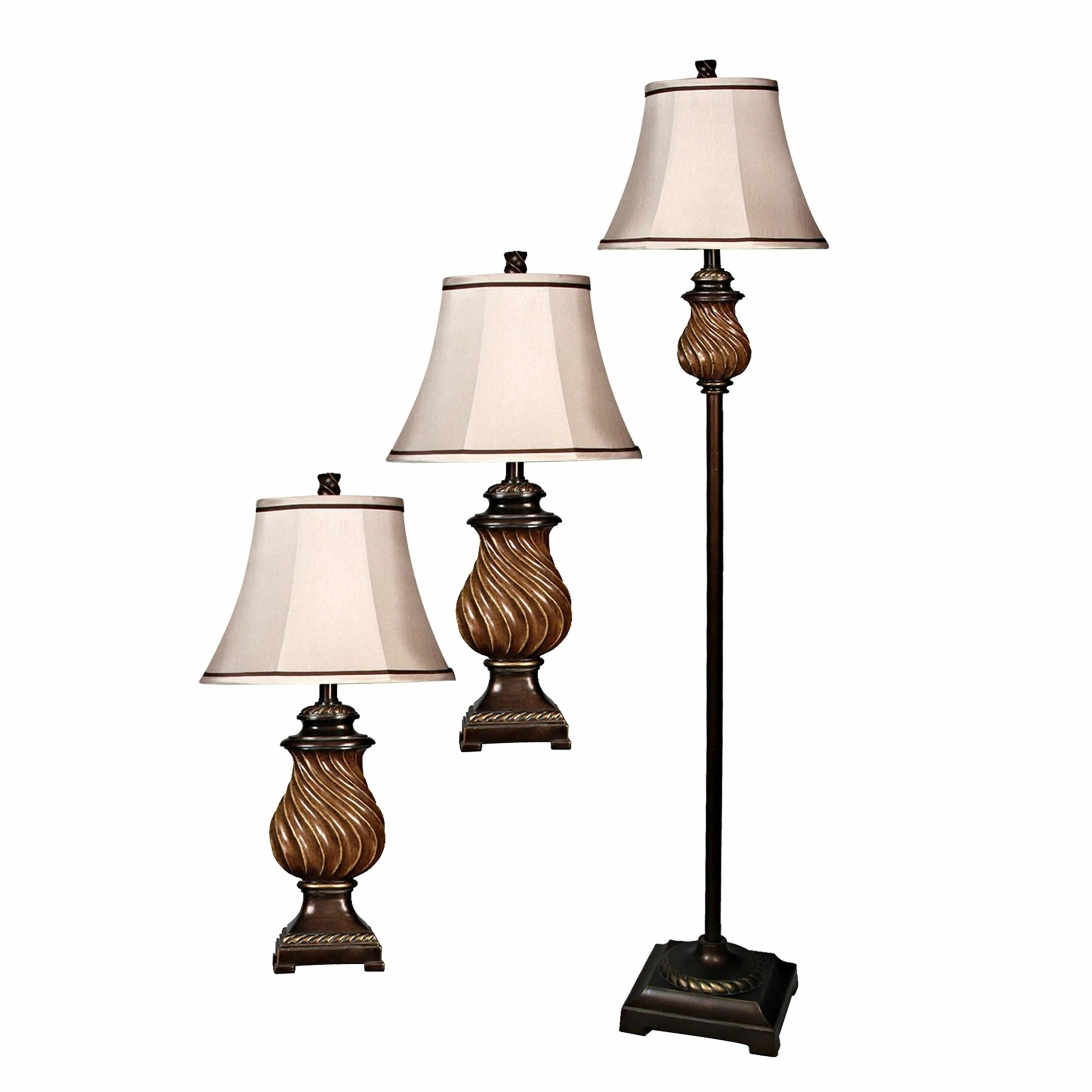 Buy ❤️ StyleCraft Home Collection StyleCraft Toffee Table Lamp - Natural Linen Fabric Shade (Set Of 2) ✨