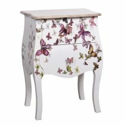 Best reviews of 👍 StyleCraft Home Collection StyleCraft Two Drawer Butterfly White Hand-Painted Accent Table 🌟