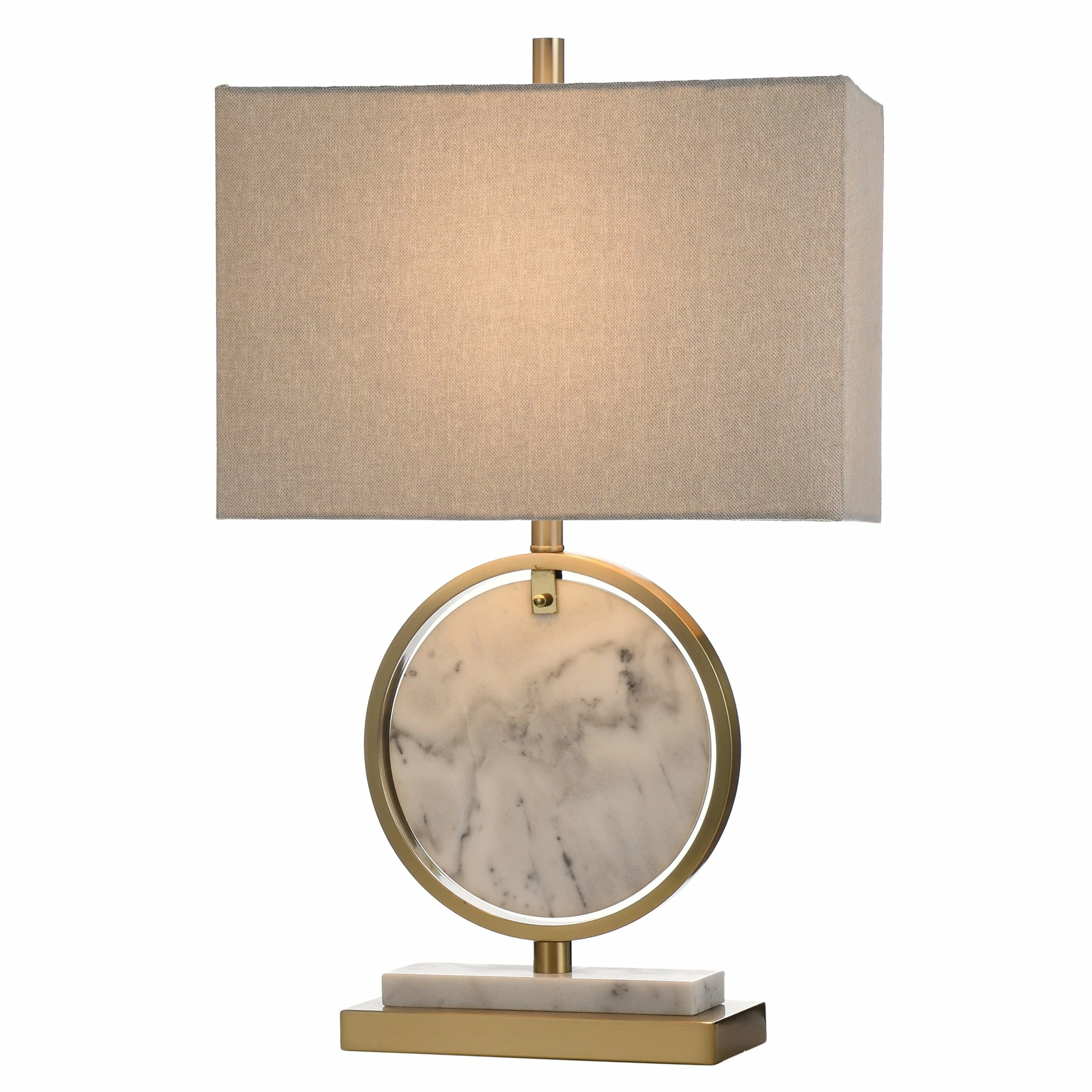 Flash Sale π₯° StyleCraft Home Collection StyleCraft Ulster White Steel Ring Table Lamp With Marble Insert π - Image 3