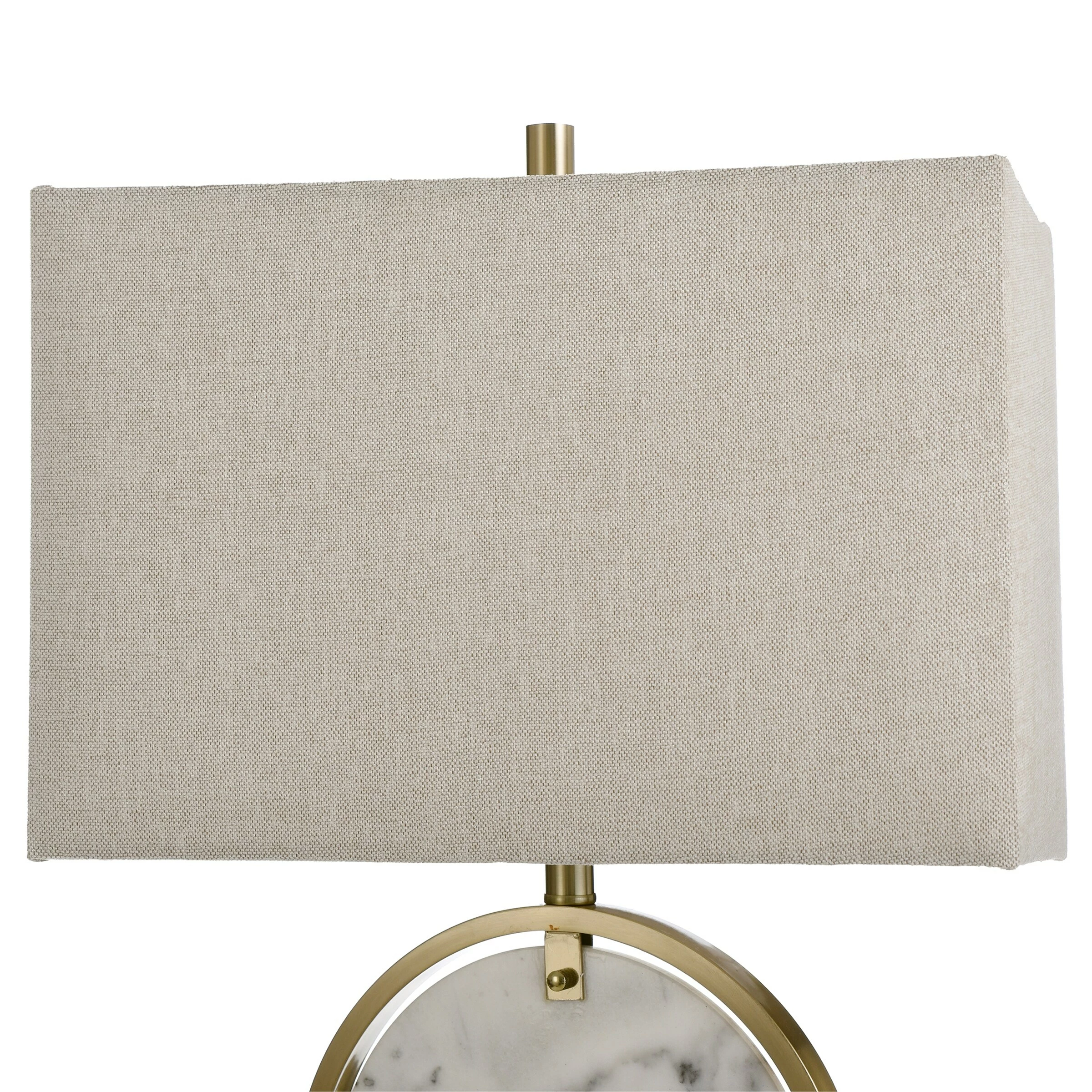 Flash Sale π₯° StyleCraft Home Collection StyleCraft Ulster White Steel Ring Table Lamp With Marble Insert π - Image 4