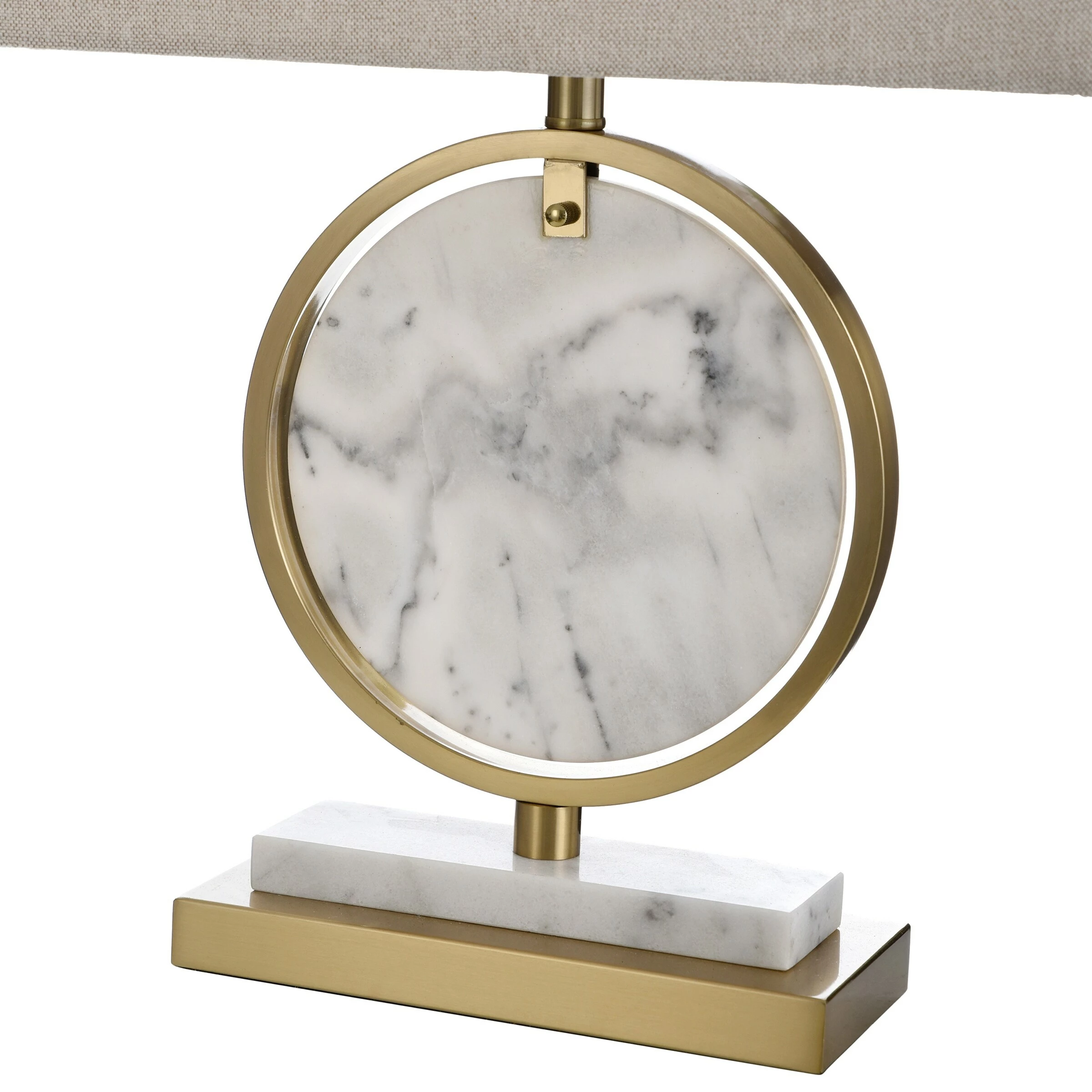 Flash Sale π₯° StyleCraft Home Collection StyleCraft Ulster White Steel Ring Table Lamp With Marble Insert π - Image 5