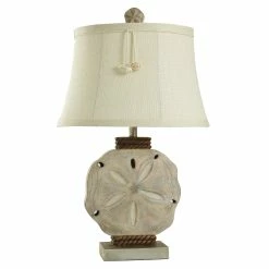 Buy ⭐ StyleCraft Home Collection StyleCraft Vipitenow Large Sand Dollar And Rope Table Lamp With Shell Tassel 🤩