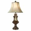 Outlet 🔔 StyleCraft Home Collection StyleCraft Winthrop Brown With Gold Highlight Table Lamp - Beige Softback Fabric Shade 🥰