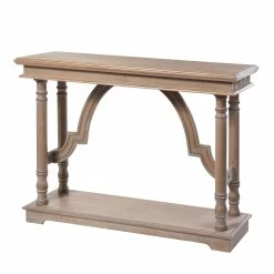 Coupon ✨ StyleCraft Home Collection StyleCraft Wood Trestle Console Table With Arch Design - Brown With Whitewash Undertones 🎁