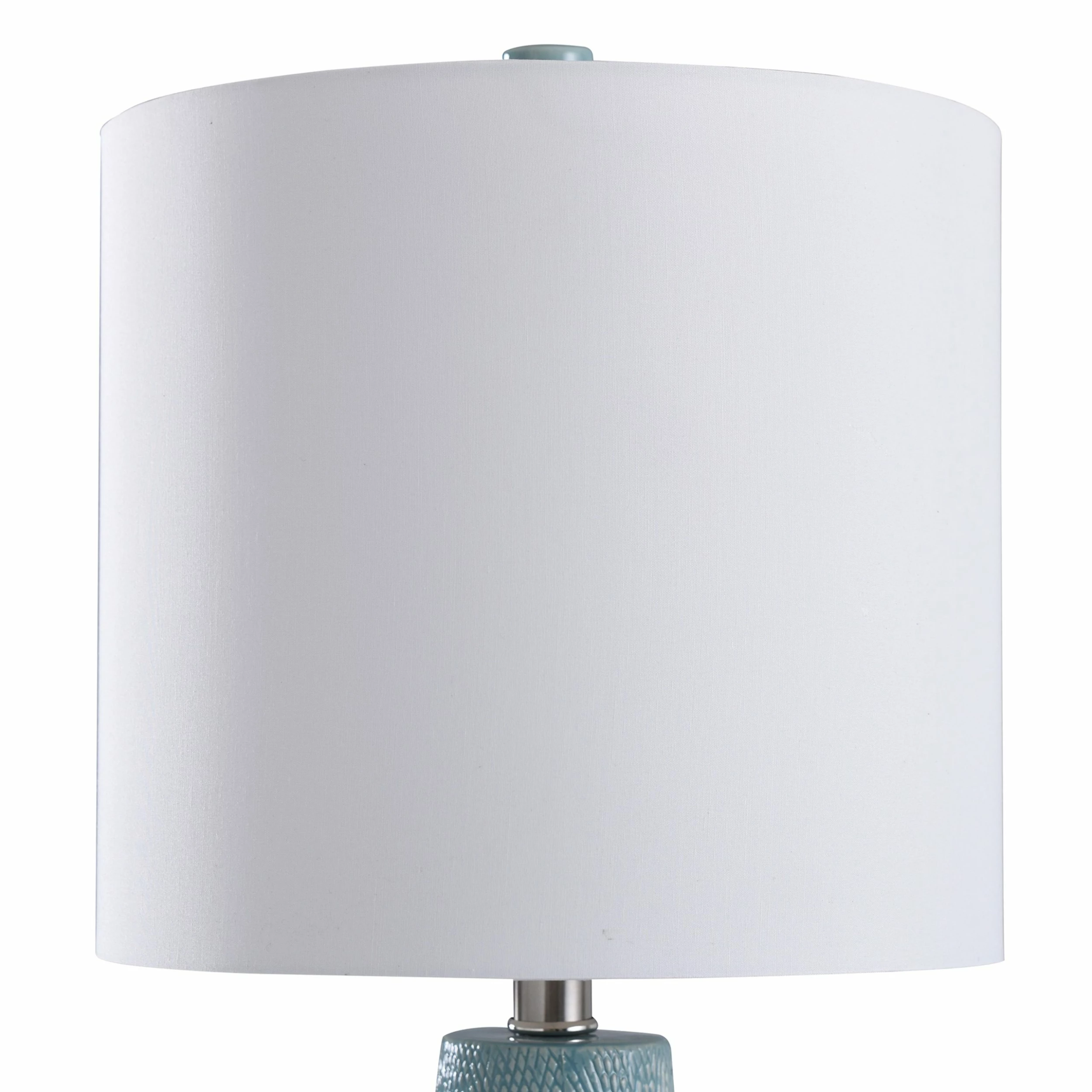 Buy ๐ StyleCraft Home Collection StyleCraft Teal Textured Diamond Print Embossed Tapered Accent Lamp ๐ - Image 2