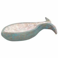 Cheap 😀 StyleCraft Home Collection StyleCraft Wash Blue Wood Carved Fish Shaped Bowl 😀