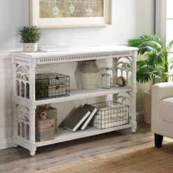 Deals β€οΈ StyleCraft Home Collection StyleCraft White With Distressing 3-Tier Console Table π―