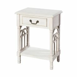 Best Pirce 😉 StyleCraft Home Collection StyleCraft White With Distressing One Drawer Side Table 💯