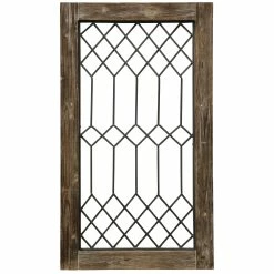 New ❤️ StyleCraft Home Collection StyleCraft Wood-Framed Metal Grate I Wall Décor 🥰